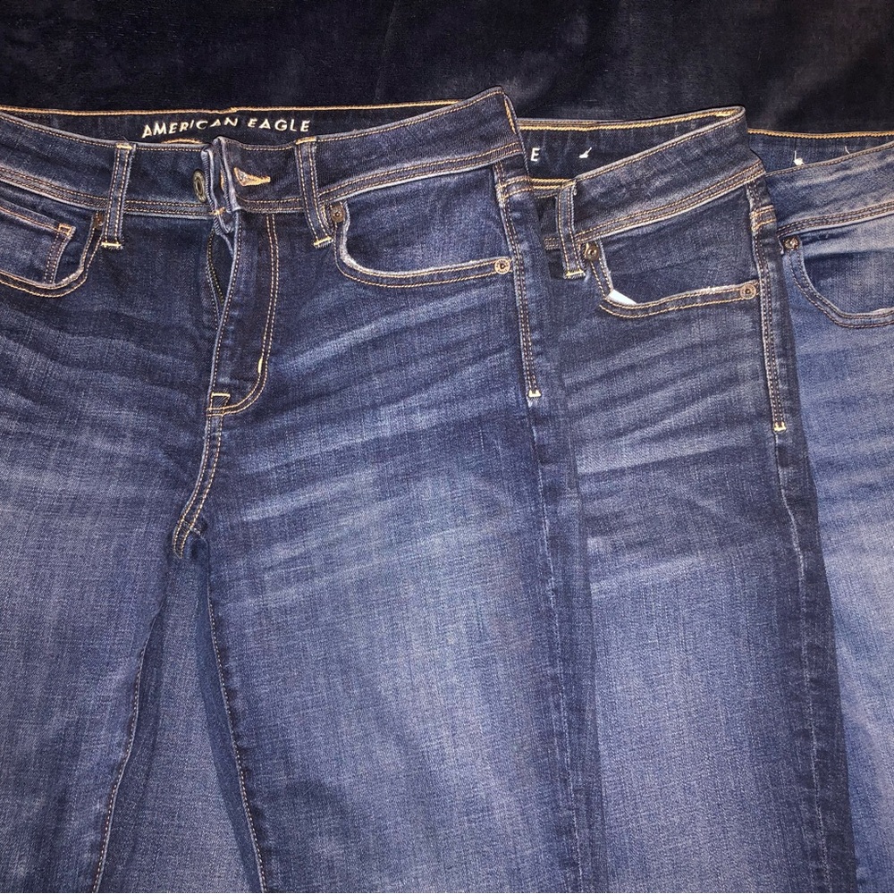 AE Kick Boot Super Stretch jeans- size 6 xshort THREE PAIR